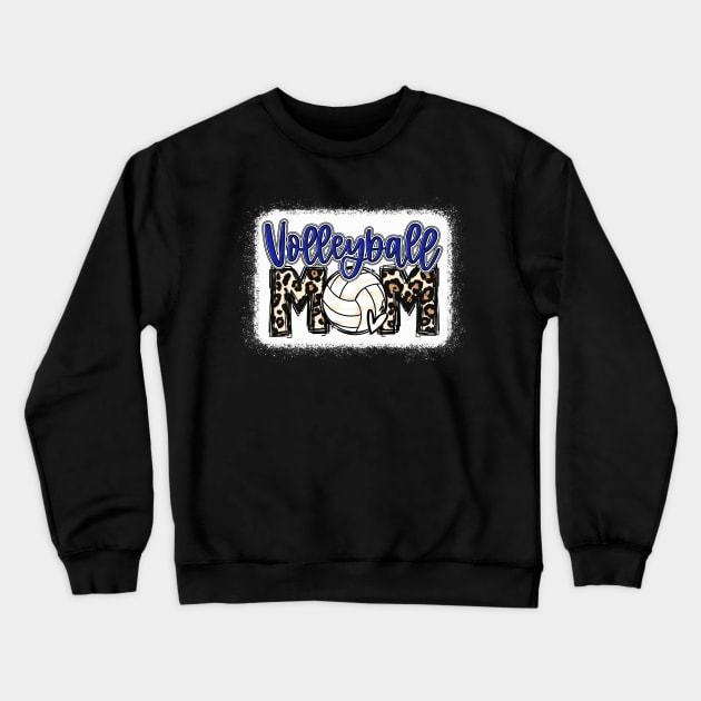 Volleyball Mom Blue Leopard Crewneck Sweatshirt by Wonder man 